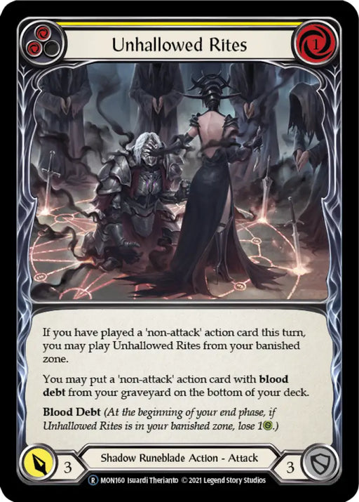 Unhallowed Rites (Yellow) [Monarch Unlimited] Unlimited Rainbow Foil - Flesh And Blood Single
