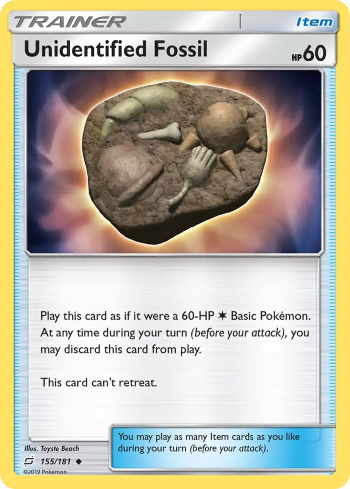 Unidentified Fossil (155/181) [Sun & Moon: Team Up] - Pokemon Single