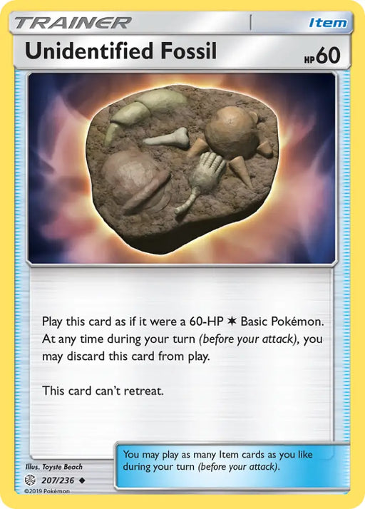 Unidentified Fossil (207/236) [Sun & Moon: Cosmic Eclipse] - Pokemon Single