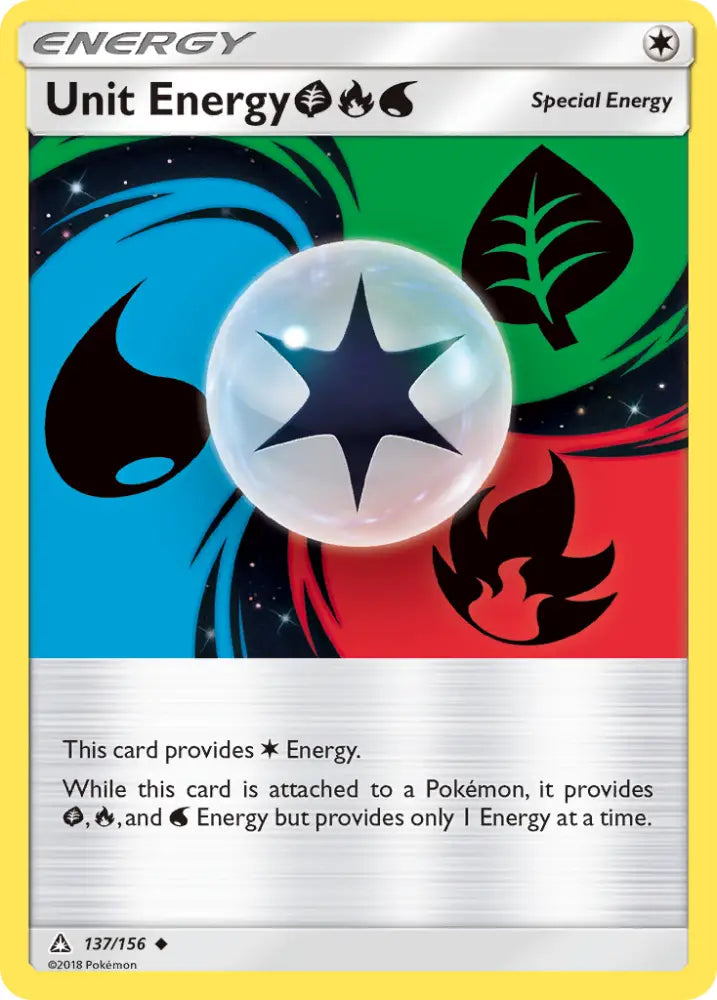 Unit Energy (137/156) (Grass Fire Water) [Sun & Moon: Ultra Prism] - Pokemon Single