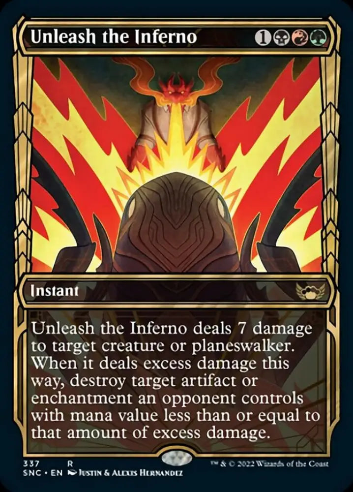 Unleash the Inferno (Showcase Golden Age) [Streets of New Capenna] - MTG Single