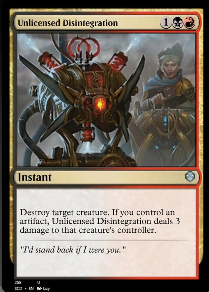 Unlicensed Disintegration [Starter Commander Decks] - MTG Single