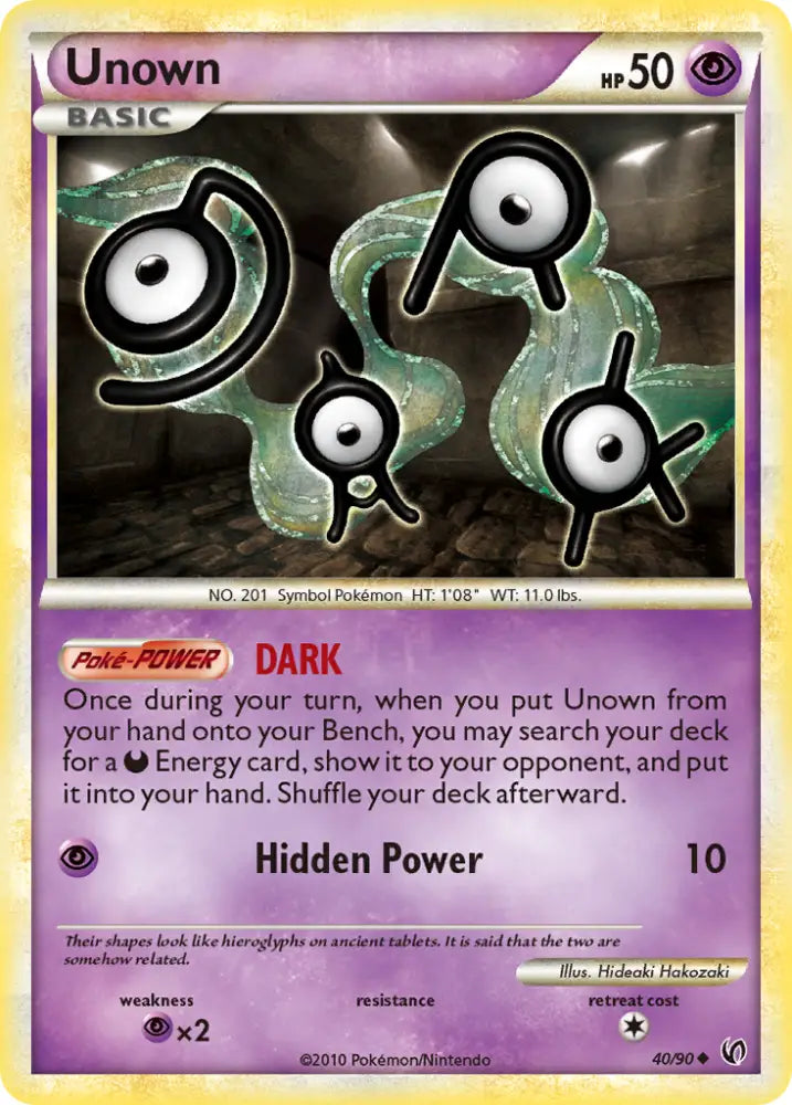 Unown (40/90) [HeartGold & SoulSilver: Undaunted] - Pokemon Single