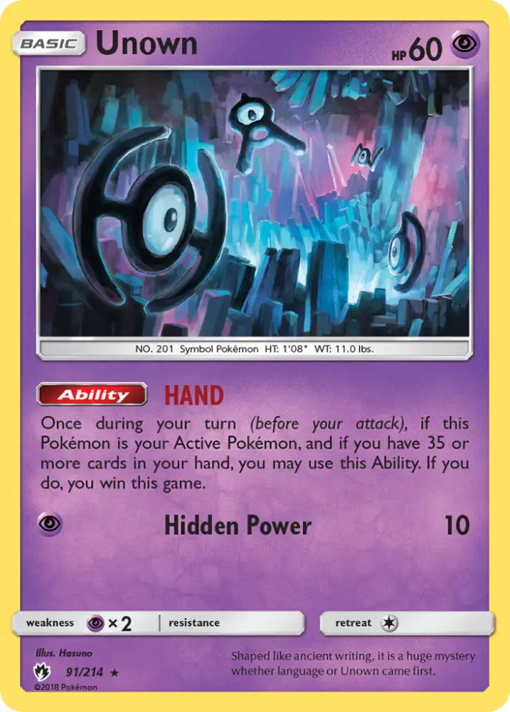 Unown (91/214) [Sun & Moon: Lost Thunder] - Pokemon Single