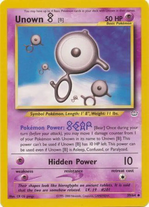 Unown [B] (39/64) [Neo Revelation Unlimited] - Pokemon Single