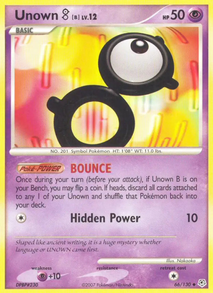 Unown B (66/130) [Diamond & Pearl: Base Set] - Pokemon Single
