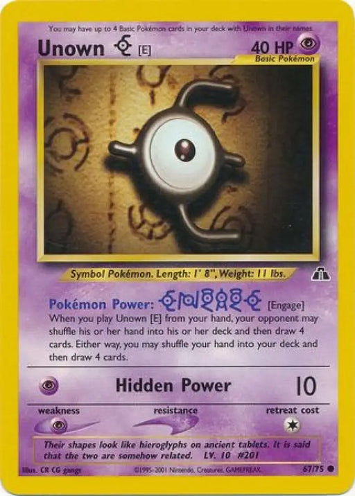 Unown [E] (67/75) [Neo Discovery Unlimited] - Pokemon Single