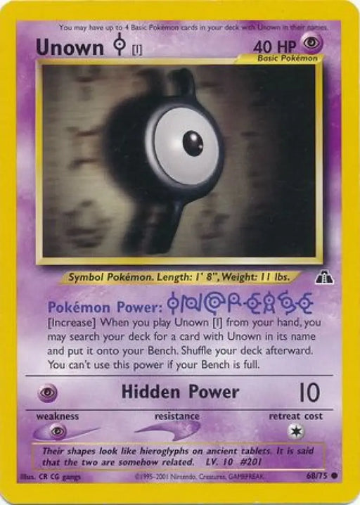 Unown [I] (68/75) [Neo Discovery Unlimited] - Pokemon Single