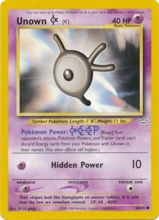 Unown [K] (58/64) [Neo Revelation Unlimited] - Pokemon Single