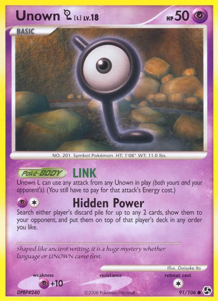 Unown L (91/106) [Diamond & Pearl: Great Encounters] - Pokemon Single