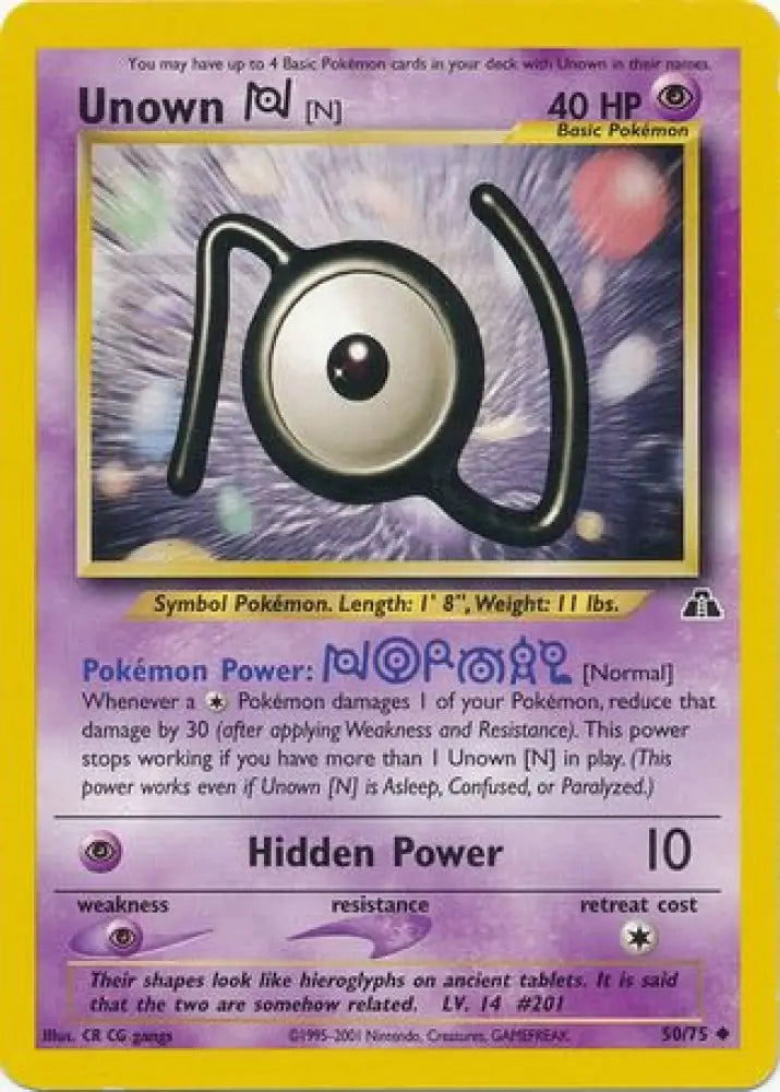 Unown [N] (50/75) [Neo Discovery Unlimited] - Pokemon Single
