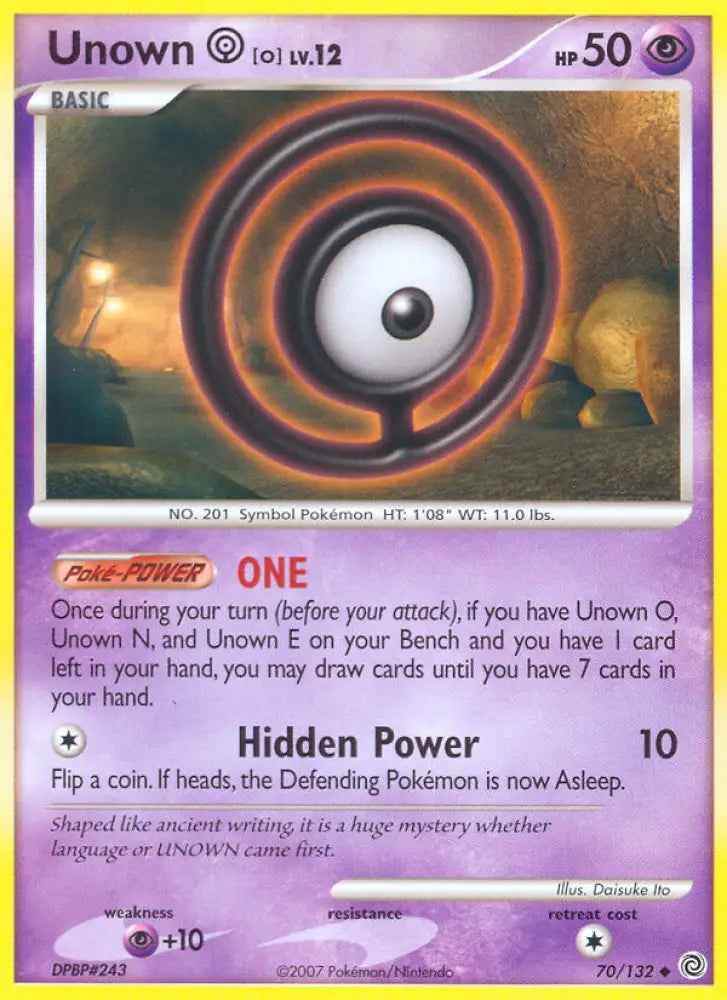 Unown O (70/132) [Diamond & Pearl: Secret Wonders] - Pokemon Single
