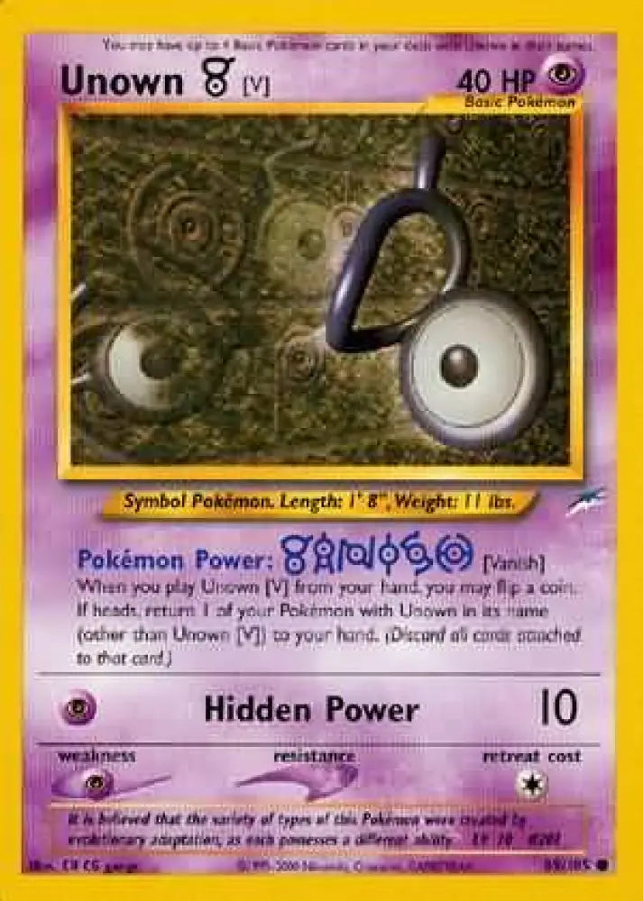 Unown [V] (89/105) [Neo Destiny Unlimited] - Pokemon Single