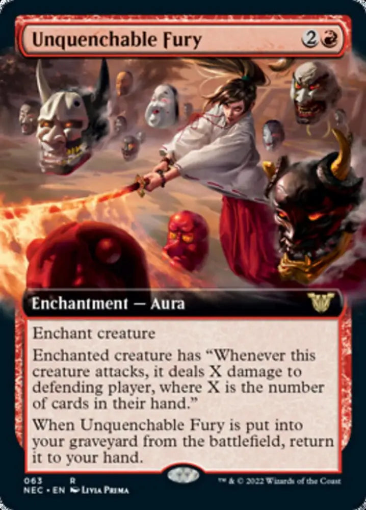 Unquenchable Fury (Extended Art) [Kamigawa: Neon Dynasty Commander] - MTG Single
