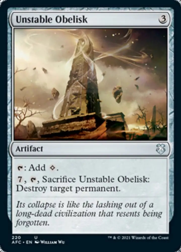 Unstable Obelisk [Dungeons & Dragons: Adventures in the Forgotten Realms Commander] - MTG Single