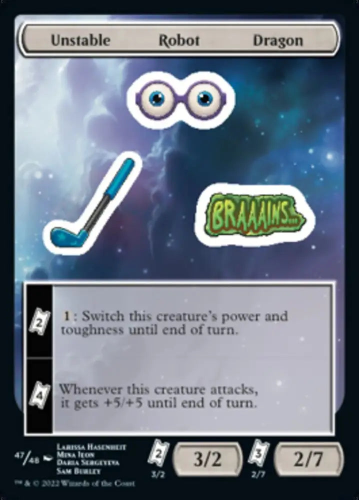 Unstable Robot Dragon [Unfinity Stickers] - MTG Single
