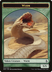 Unwavering Initiate // Wurm Double-Sided Token [Amonkhet Tokens] - MTG Single