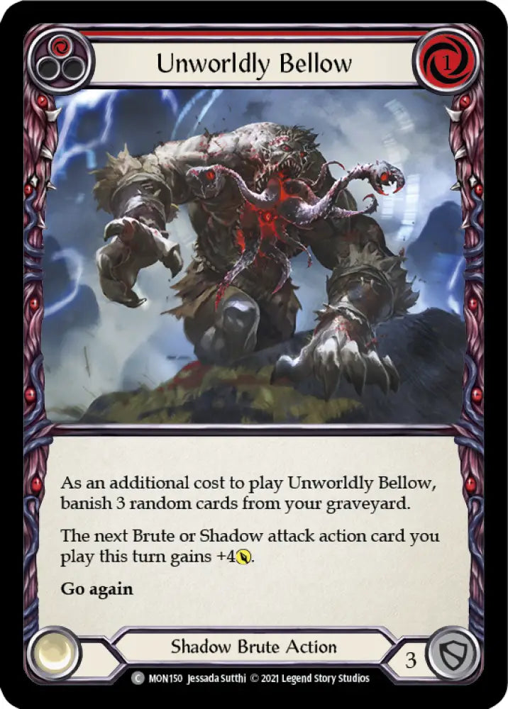 Unworldly Bellow (Red) [Monarch 1st Edition] 1st Edition Rainbow Foil - Flesh And Blood Single