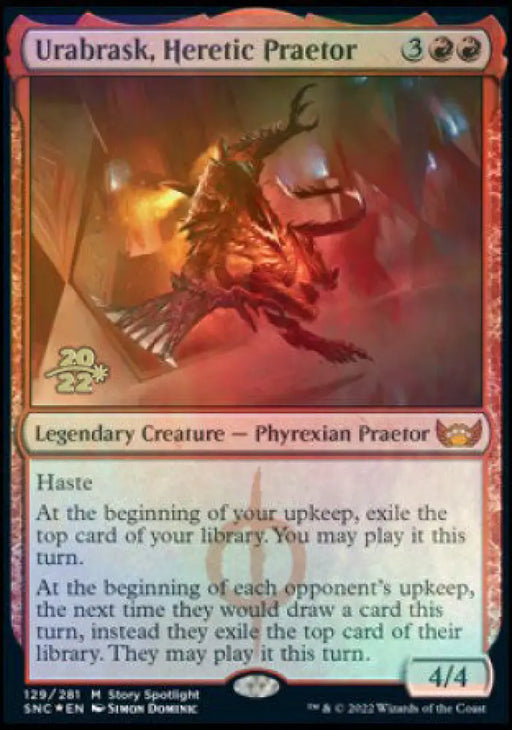 Urabrask Heretic Praetor [Streets of New Capenna Prerelease Promos] - MTG Single