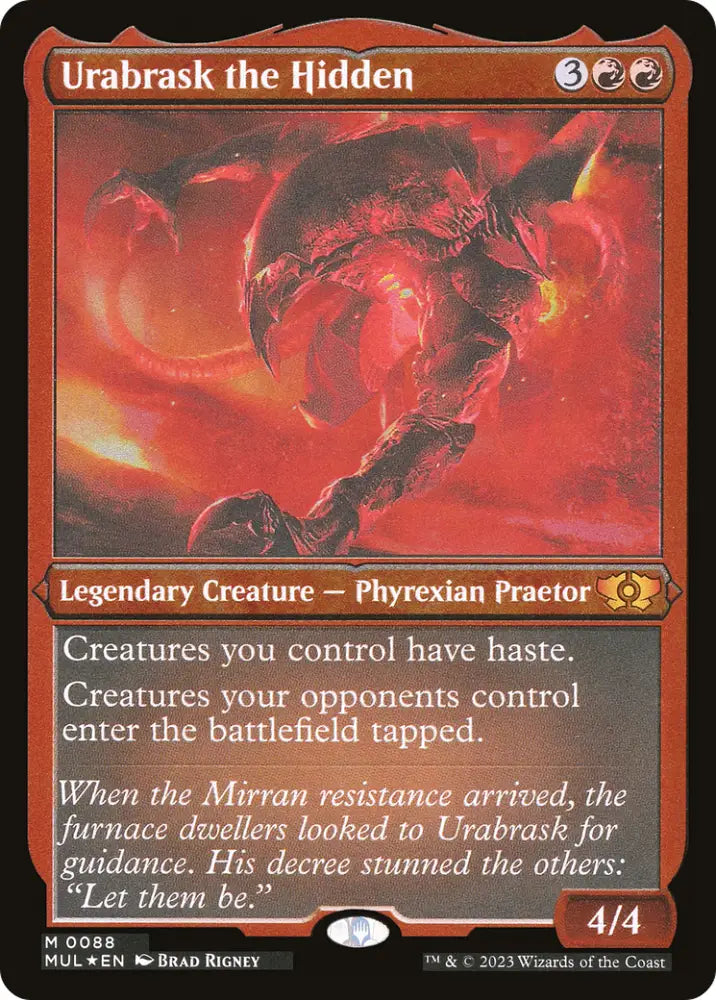 Urabrask the Hidden (Foil Etched) [Multiverse Legends] - MTG Single