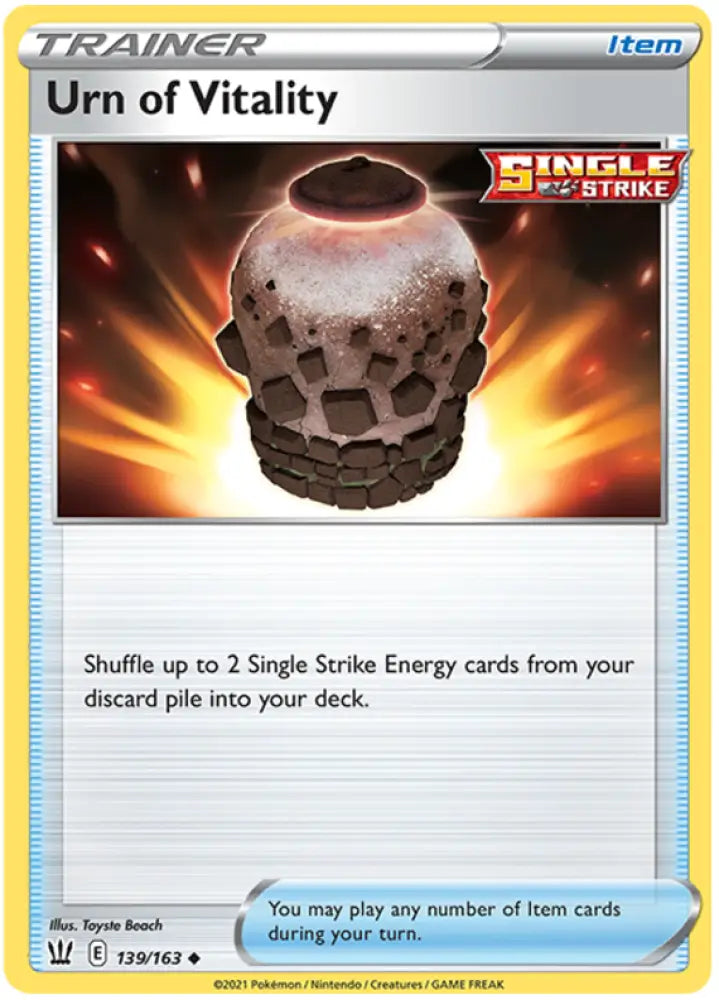 Urn of Vitality (139/163) [Sword & Shield: Battle Styles] - Pokemon Single