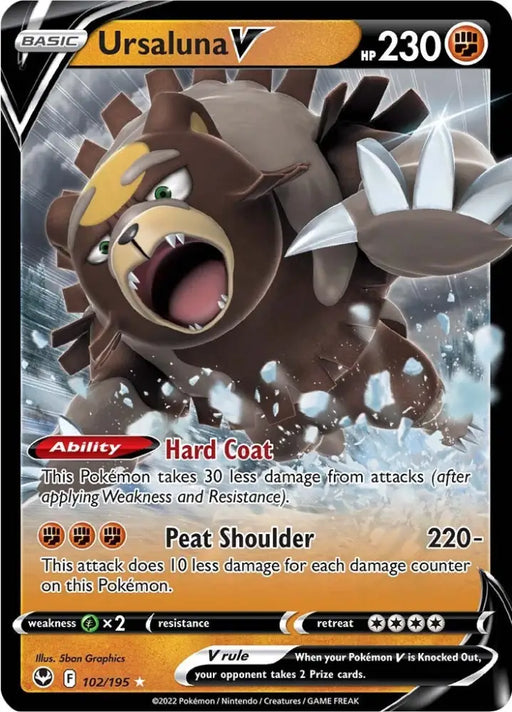 Ursaluna V (102/195) [Sword & Shield: Silver Tempest] - Pokemon Single