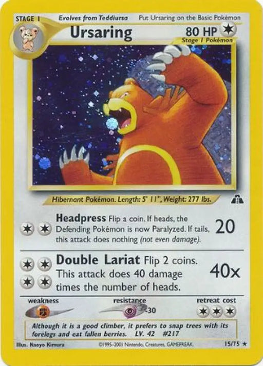 Ursaring (15/75) [Neo Discovery Unlimited] - Pokemon Single