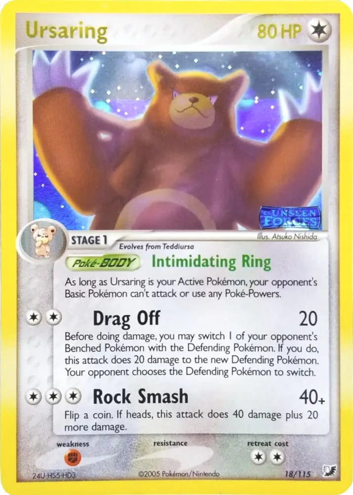 Ursaring (18/115) (Stamped) [EX: Unseen Forces] - Pokemon Single