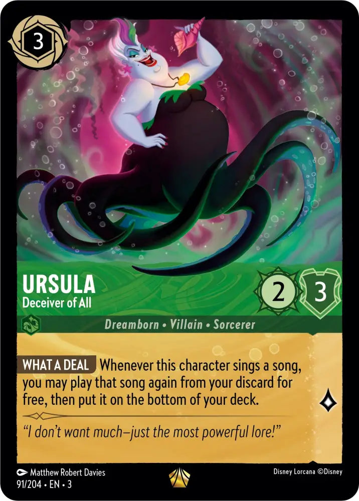 Ursula - Deceiver of All (91/204) [Into the Inklands] - Lorcana Single