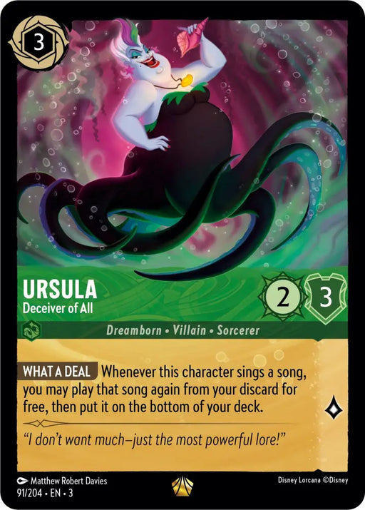 Ursula - Deceiver of All (91/204) [Into the Inklands] - Lorcana Single