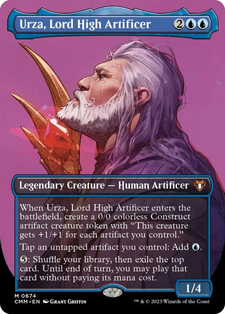 Urza Lord High Artificer (Borderless Profile) [Commander Masters] - MTG Single