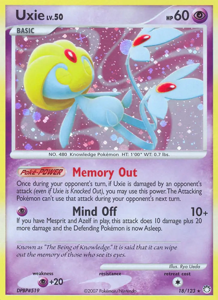 Uxie (18/123) [Diamond & Pearl: Mysterious Treasures] - Pokemon Single
