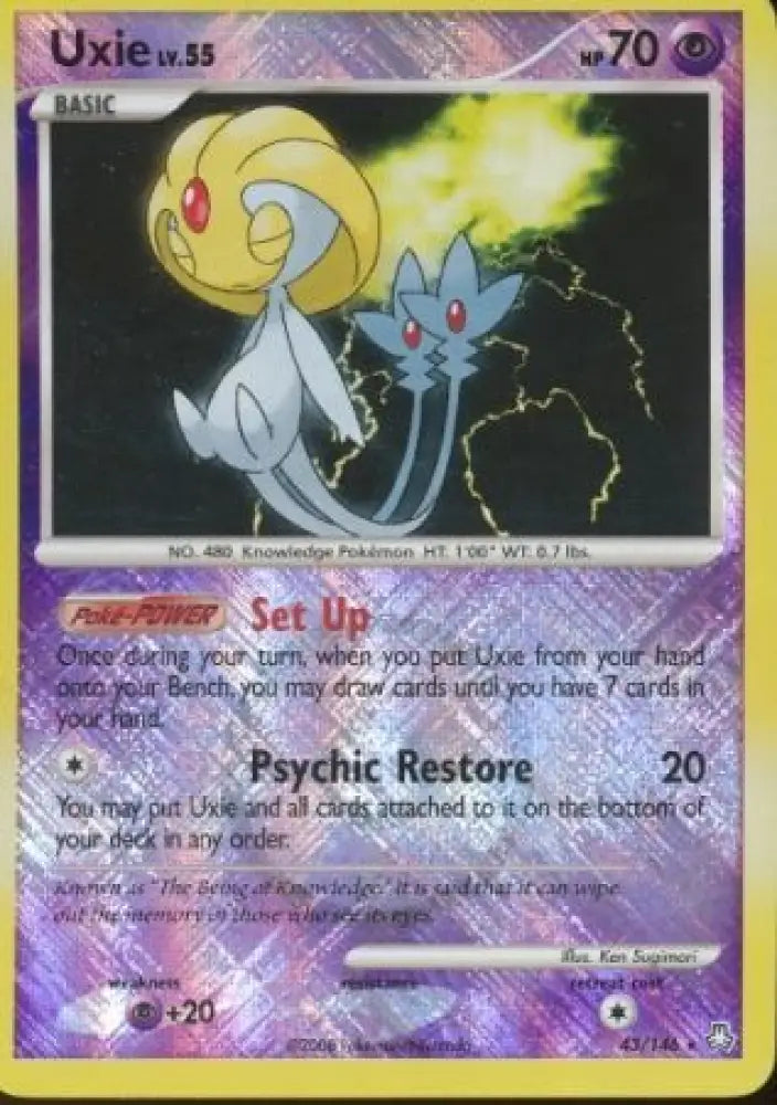 Uxie (43/146) (League Promo) [Diamond & Pearl: Legends Awakened] - Pokemon Single