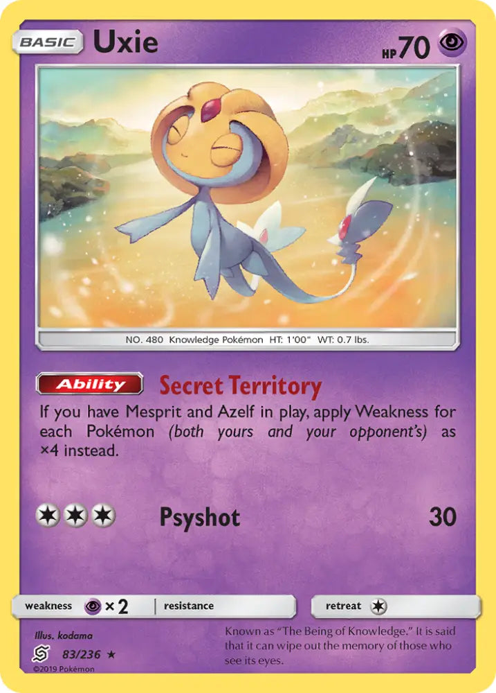 Uxie (83/236) [Sun & Moon: Unified Minds] - Pokemon Single