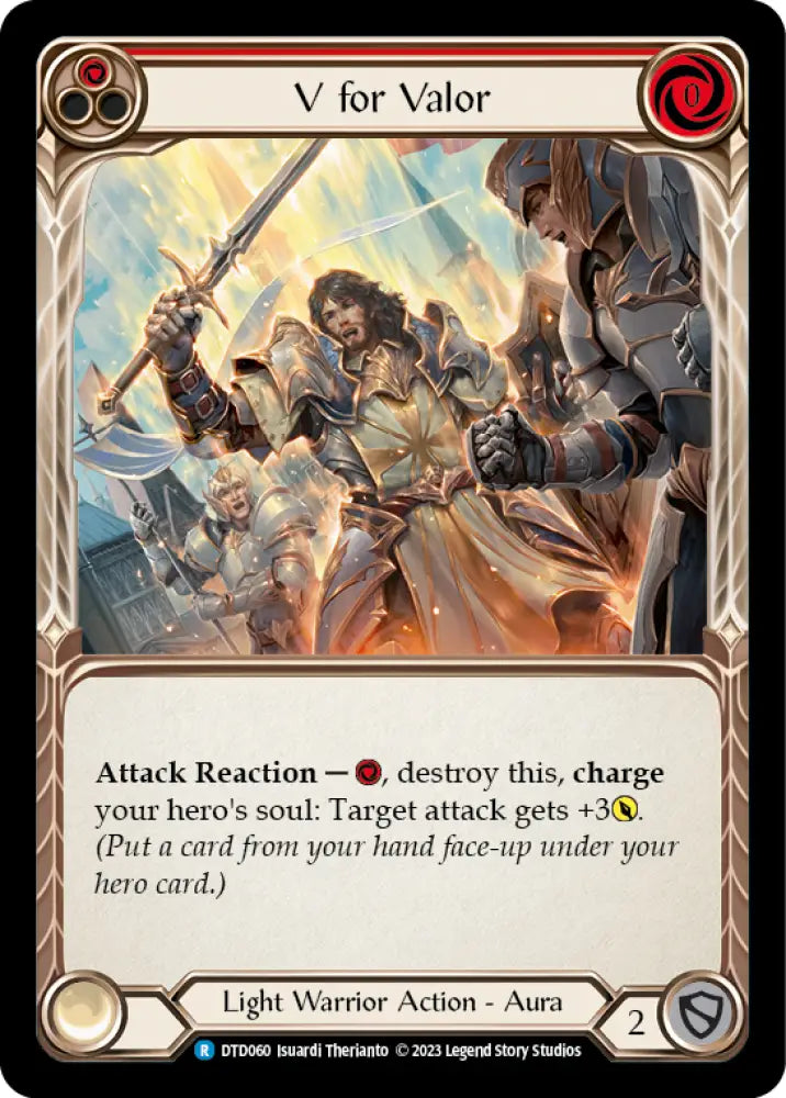 V for Valor (Red) [Dusk Till Dawn] Rainbow Foil - Flesh And Blood Single