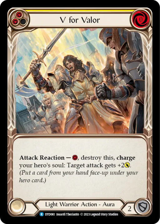V for Valor (Yellow) [Dusk Till Dawn] Rainbow Foil - Flesh And Blood Single