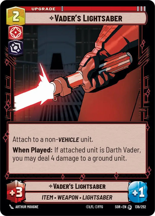 Vader’s Lightsaber (136/252) [Spark of Rebellion] - Star Wars: Unlimited Single