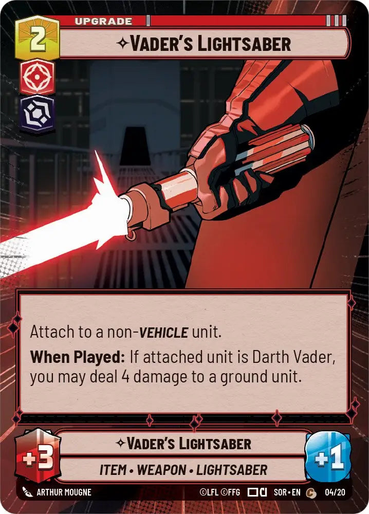 Vader’s Lightsaber (Hyperspace) (4/20) [Spark of Rebellion: Weekly Play] - Star Wars: Unlimited Single