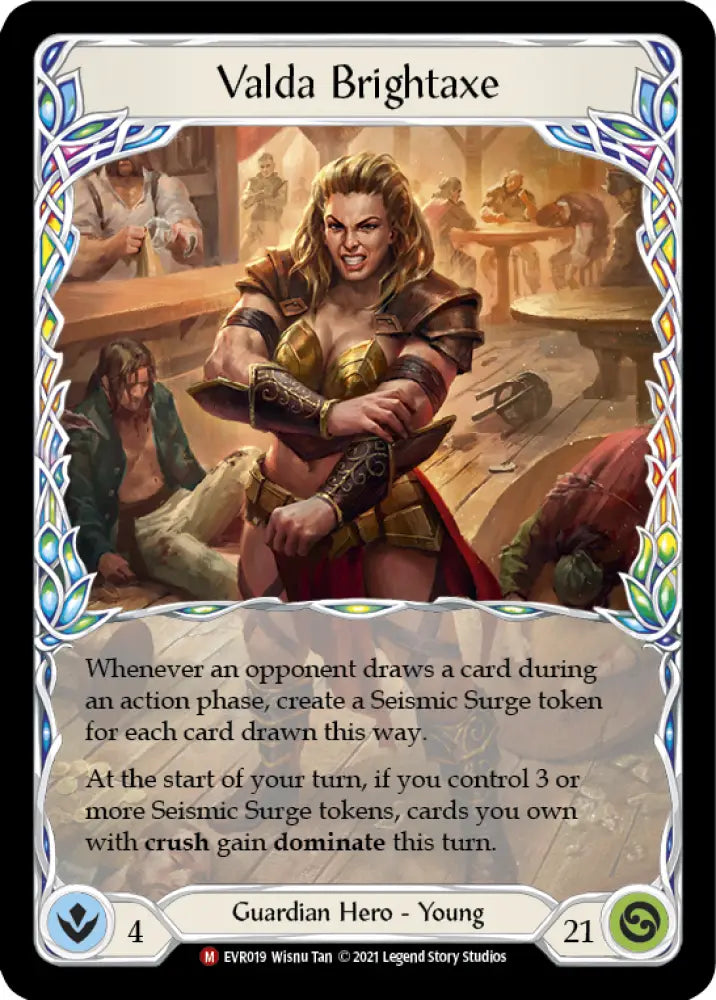 Valda Brightaxe [Everfest] 1st Edition Rainbow Foil - Flesh And Blood Single