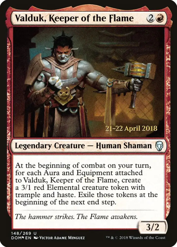 Valduk Keeper of the Flame [Dominaria Prerelease Promos] - MTG Single