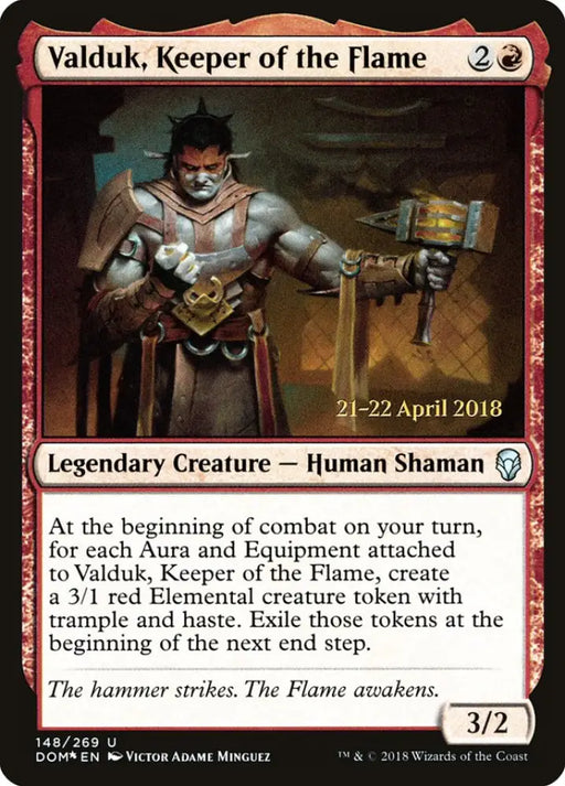 Valduk Keeper of the Flame [Dominaria Prerelease Promos] - MTG Single