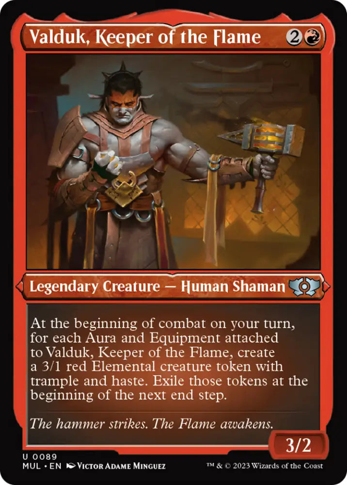 Valduk Keeper of the Flame (Foil Etched) [Multiverse Legends] - MTG Single