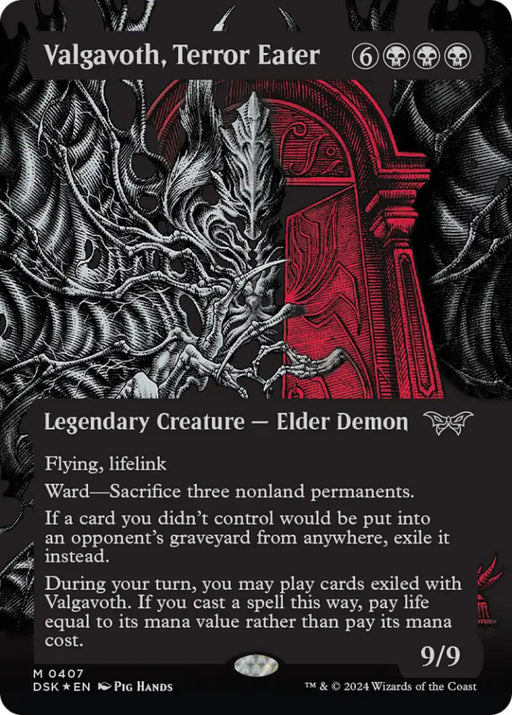 Valgavoth Terror Eater (Showcase) (Textured) [Duskmourn: House of Horror] - MTG Single
