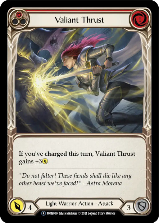 Valiant Thrust (Red) [Monarch Unlimited] Unlimited Normal - Flesh And Blood Single