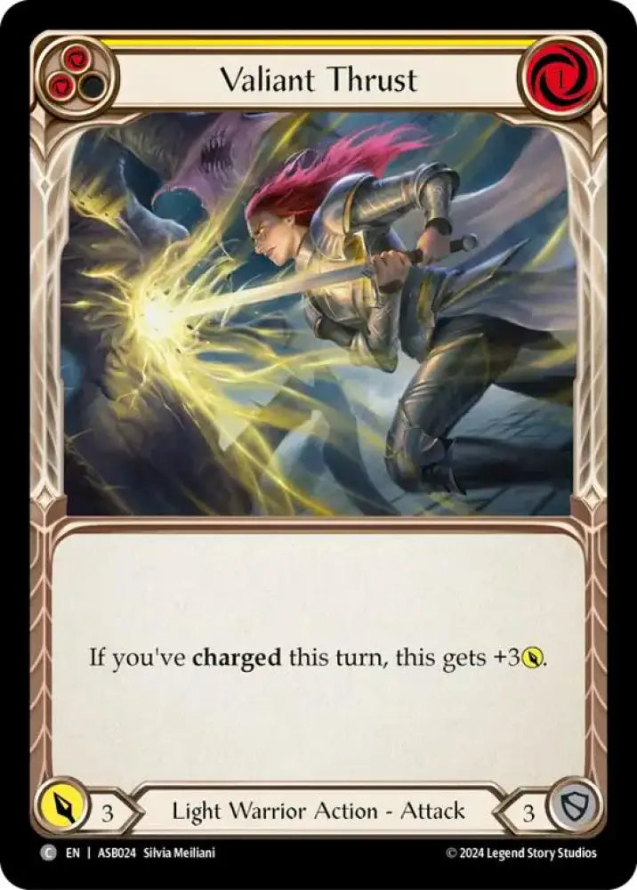 Valiant Thrust (Yellow) [ASB024] (Armory Deck: Boltyn) - Flesh And Blood Single