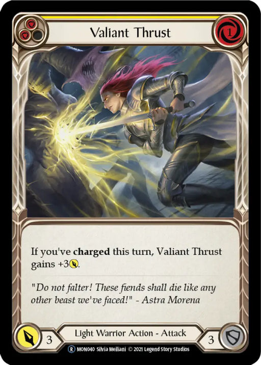 Valiant Thrust (Yellow) [Monarch Unlimited] Unlimited Normal - Flesh And Blood Single