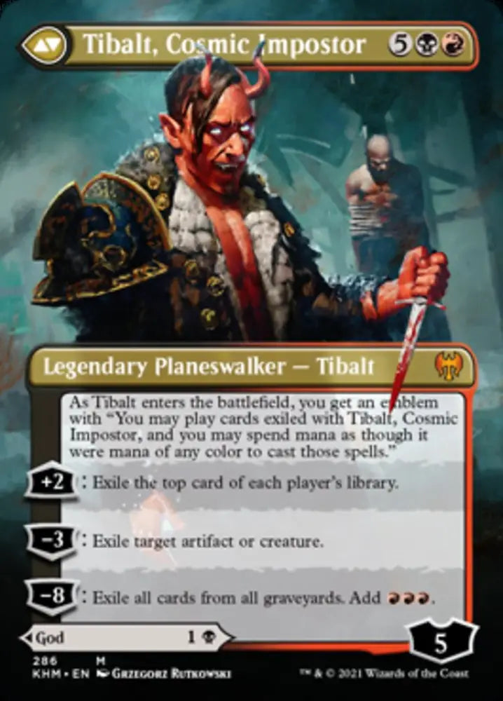 Valki God of Lies // Tibalt Cosmic Impostor (Borderless) [Kaldheim] - MTG Single