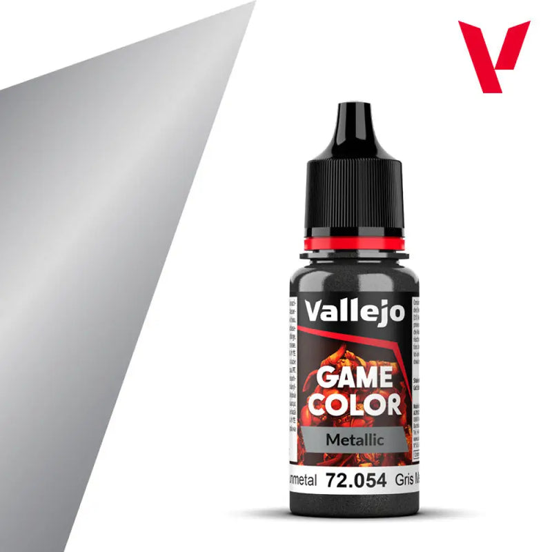 Vallejo Game Color Metallic: Dark Gunmetal (18ml) - Vallejo