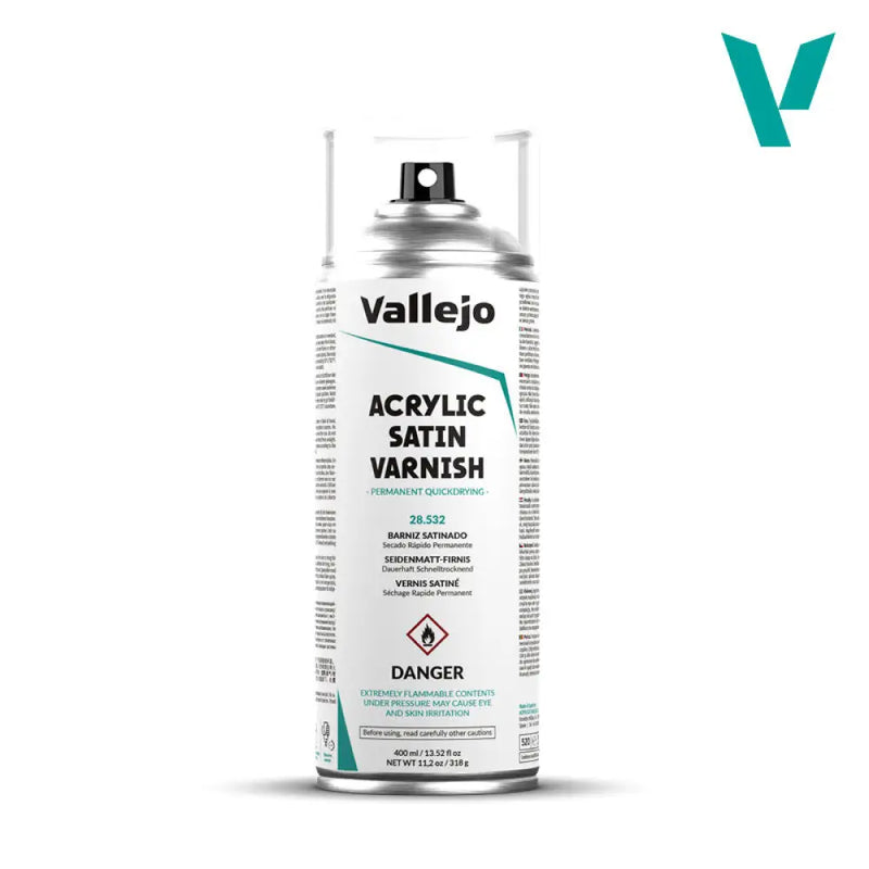Vallejo: Hobby Paint - Acrylic Satin Spray Varnish 400ml (Cannot be shipped) - Vallejo