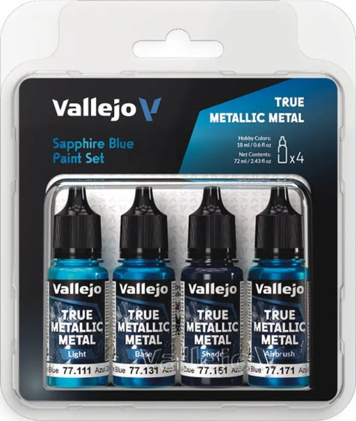 Vallejo: True Metallic Metal Sapphire Blue Paint Set - Vallejo